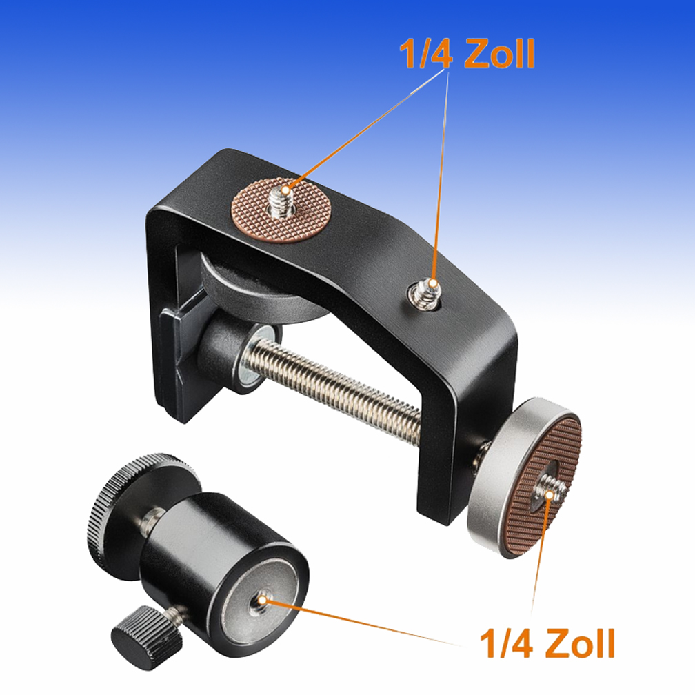 Walimex Pro KX-25 Stativ Klemme mit Kugelkopf und Mittelsäule