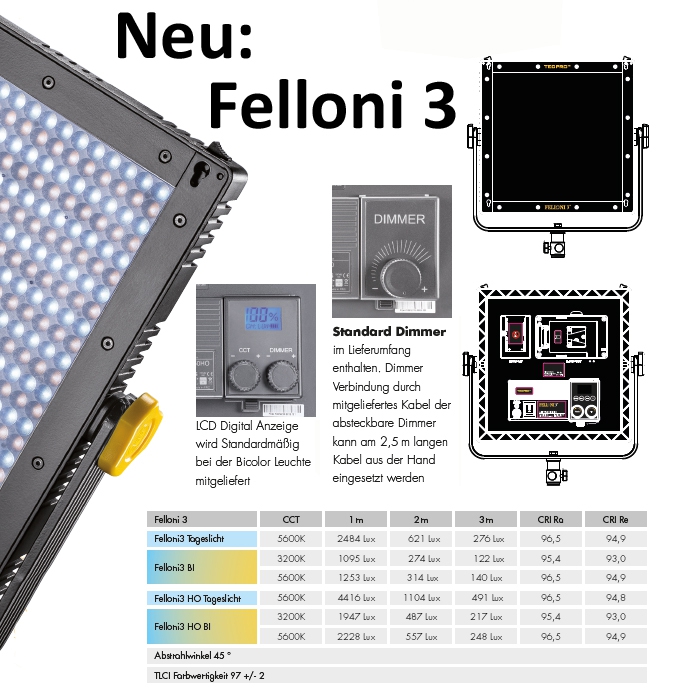 Tecpro Felloni 3 TP-LONI3-Bi-HO High-output Bi-Color LED Leuchte