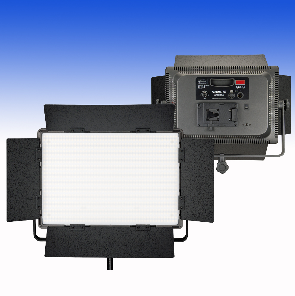 NANLITE Bi-Color LED Panel 1200CSA mit Digitaldisplay und V-Mount Akku Adapter (Kaiser 3756)