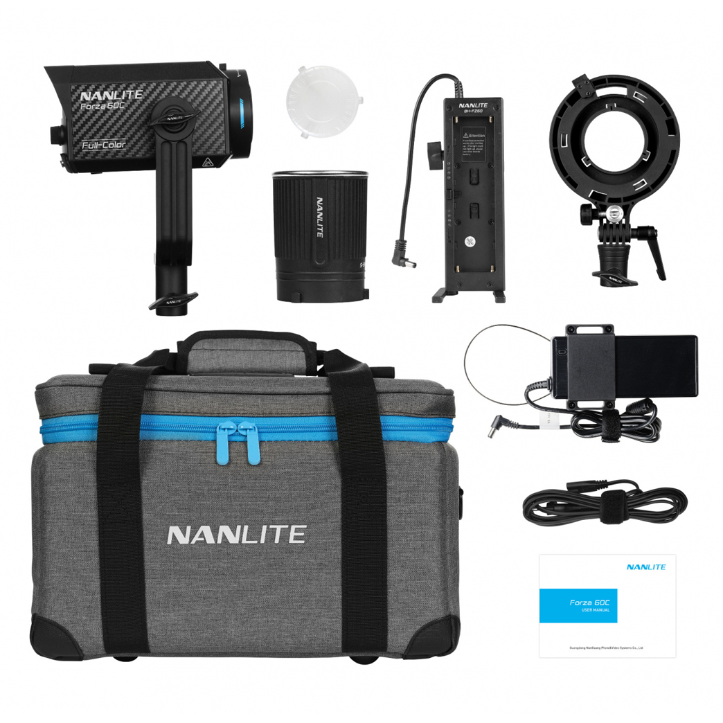 NANLITE FORZA 60C RGBLAC Vollfarben LED Studioleuchte für Foto und Video