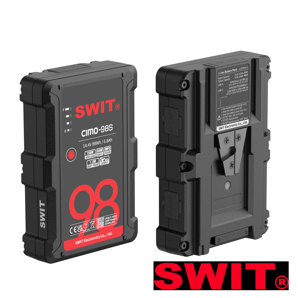 SWIT CIMO-98S 98Wh USB-C Slim Cine V-mount Battery mit 150W Dauerleistung