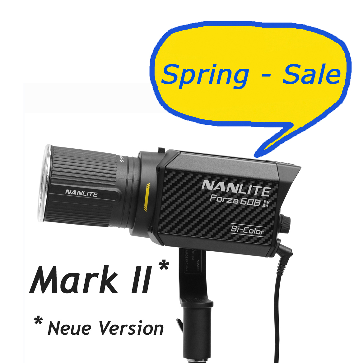 NANLITE FORZA 60B II Bi-Color Kit mit Bowens Adapter und Handgriff