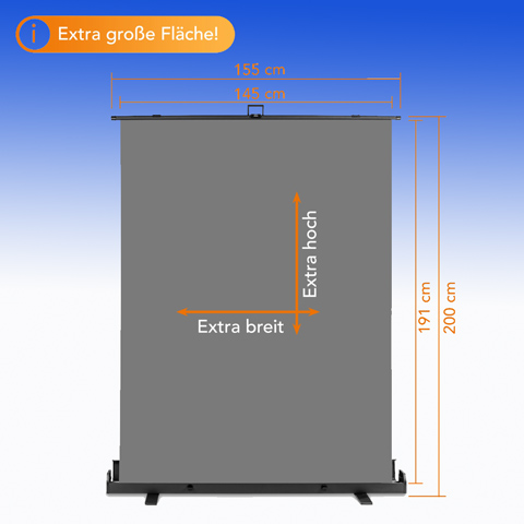 Walimex pro Roll-up Panel Hintergrund Grau 155x200