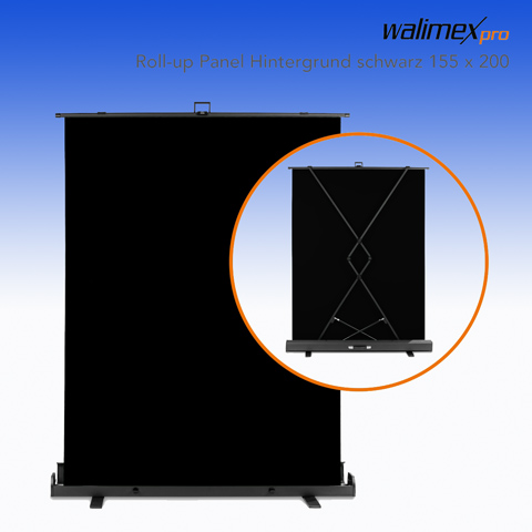 Walimex pro Roll-up Panel Hintergrund Schwarz 155x200