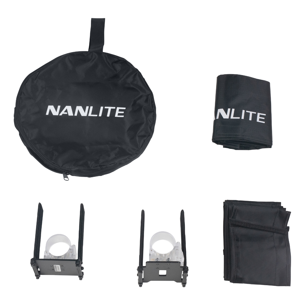 Barndoor mit Egg Crate Grid für die Nanlite PavoTube II 15C (BD-PTII15C+EC) 