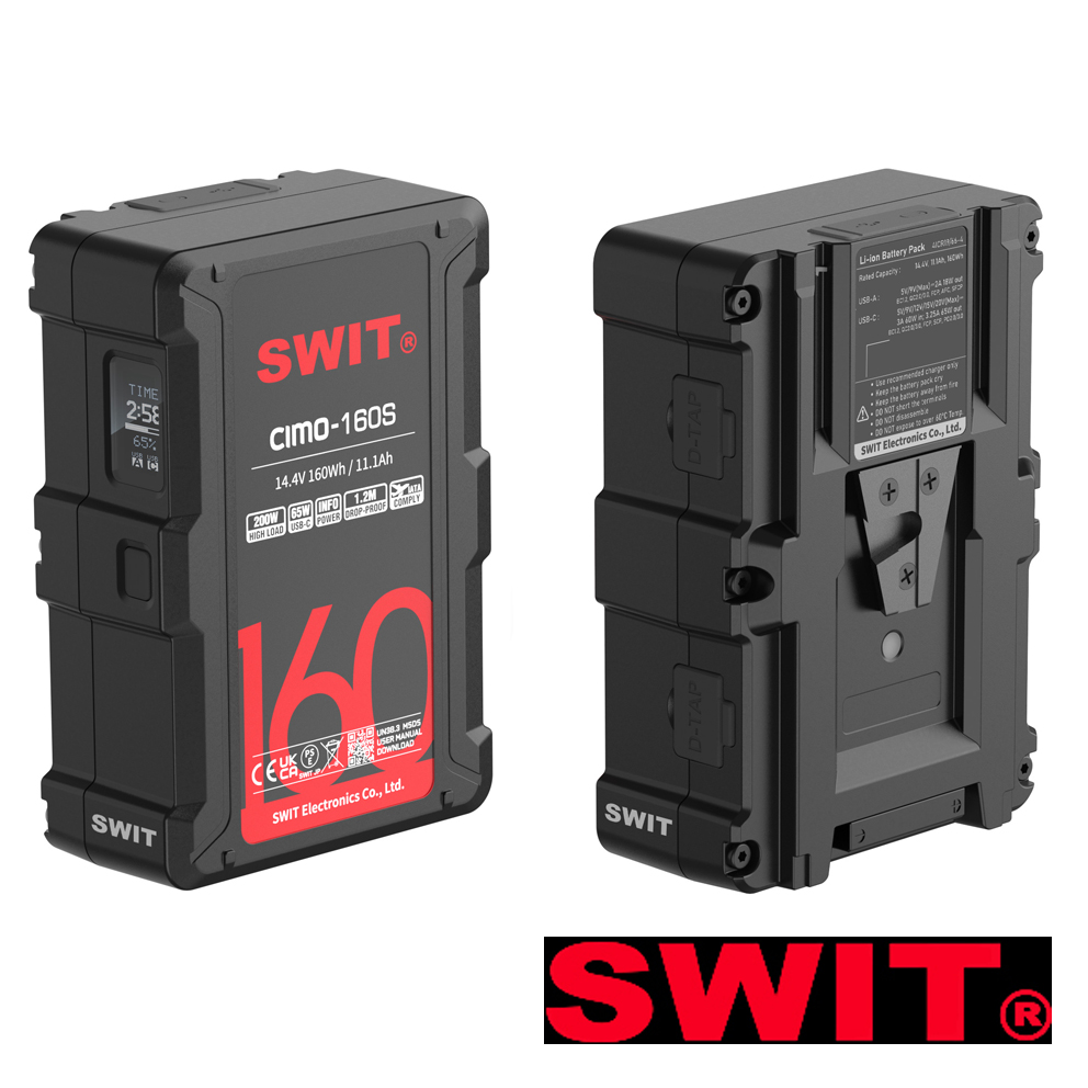 SWIT CIMO-160S 160Wh USB-C OLED info Cine V-mount Battery mit 200W Dauerleistung