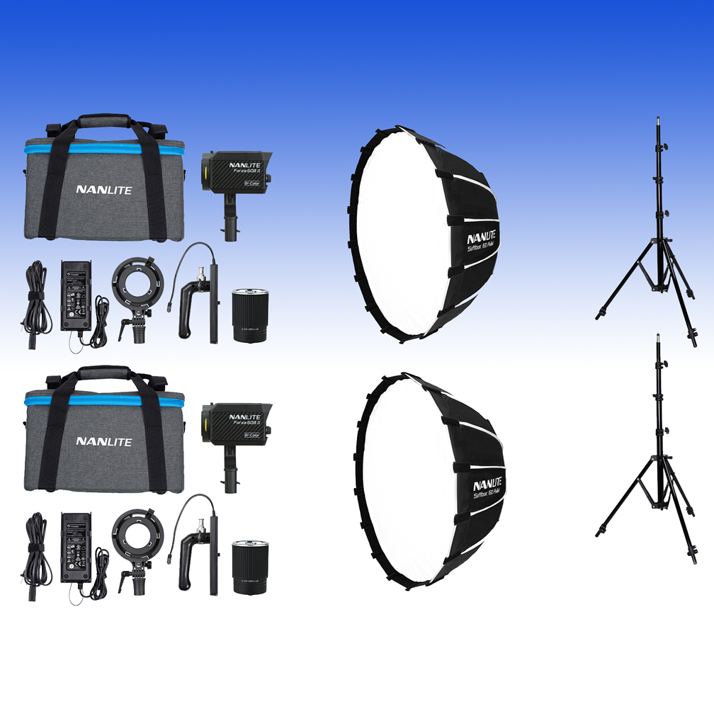 NANLITE Forza 60B II LED dual kit (w/ light stand and softbox) NL-FZ60BII-K2