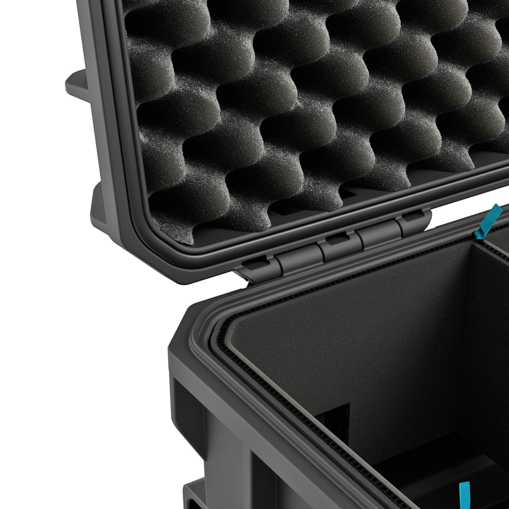 GUTEK Schutzkoffer/Trolley Tortoise T-300 , schwarz - Robuster Hartschalenkoffer 