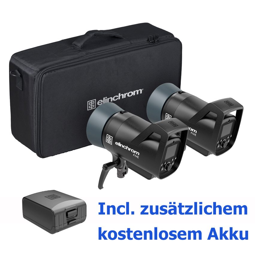 Elinchrom FIVE Battery Dual Kit mit 1 zusätzlichen BONUS-AKKU (E20961.2) -   TIPA AWARDS WINNER 2023