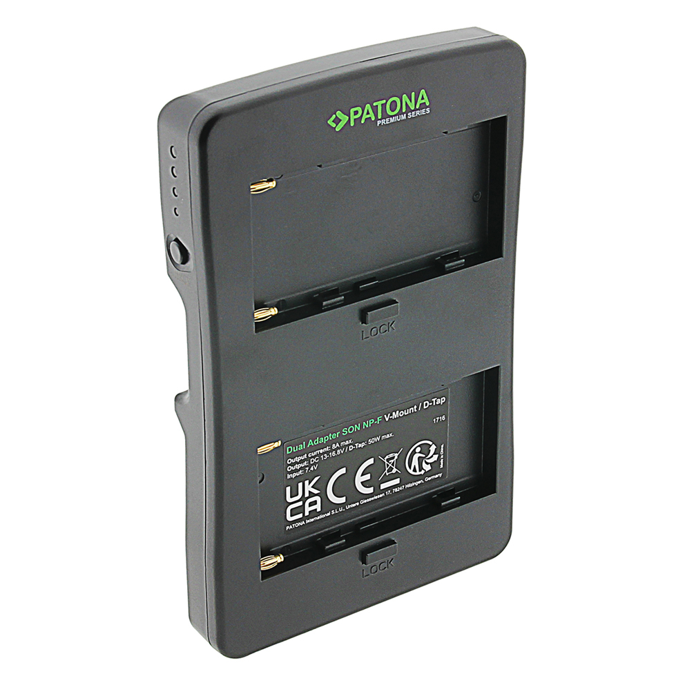 PATONA Premium V-Mount Adapter für 2 x Sony NP-F Akkus auf V-Mount Anschluss 
