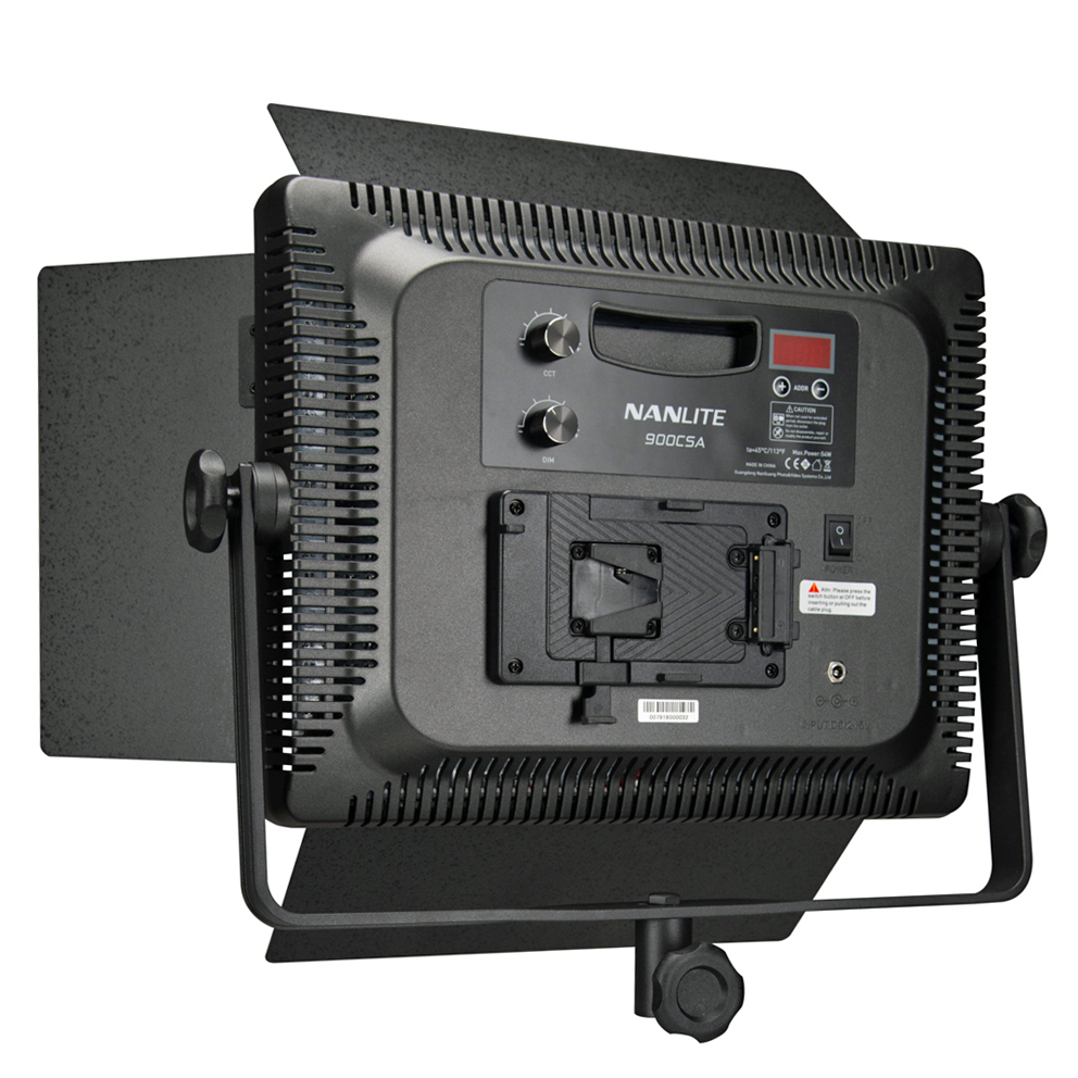 NANLITE Bi-Color LED Panel 900CSA mit Digitaldisplay und V-Mount Akku Adapter (Kaiser 3755) - LIEFERBAR !