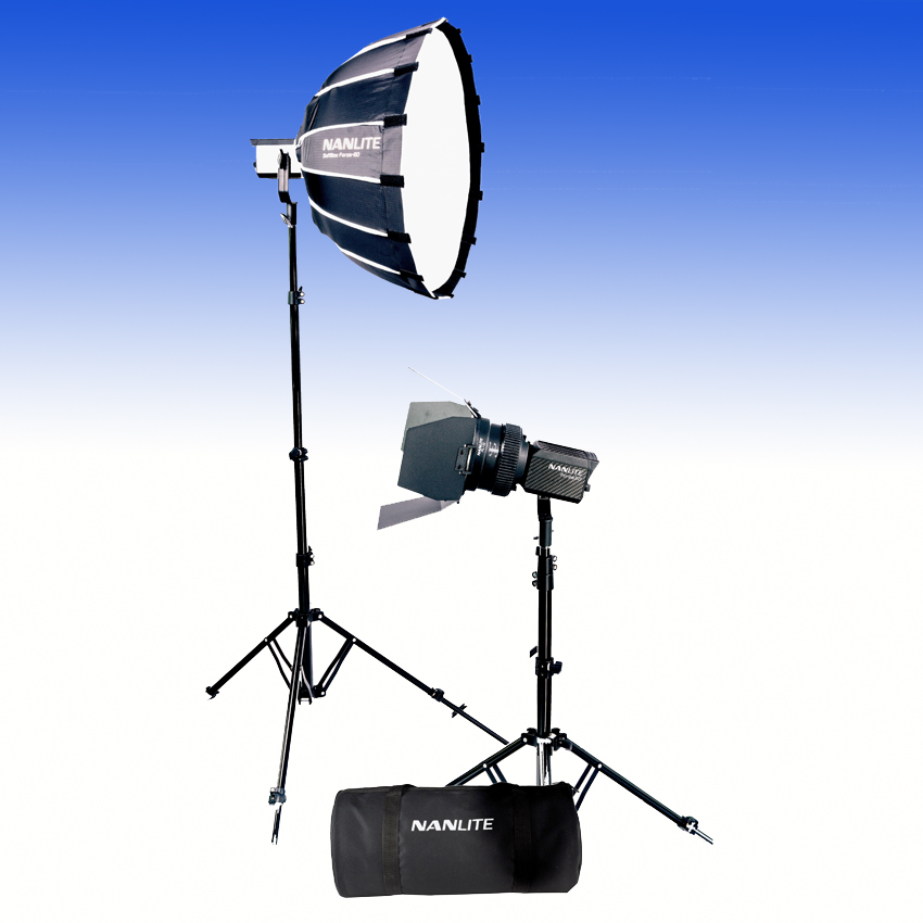 Nanlite Forza 60 II Tageslicht Dual Kit (w/ case, light stand, fresnel and softbox) 