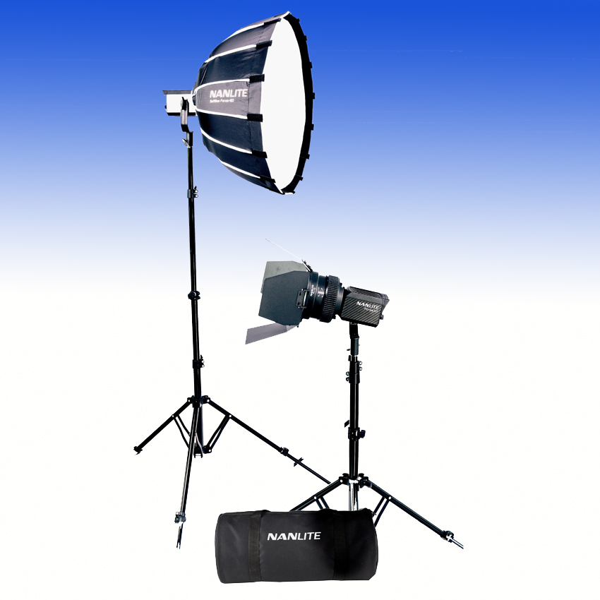 Nanlite Forza 60B II Bi-Color dual kit (w/ case, light stand, fresnel and softbox)