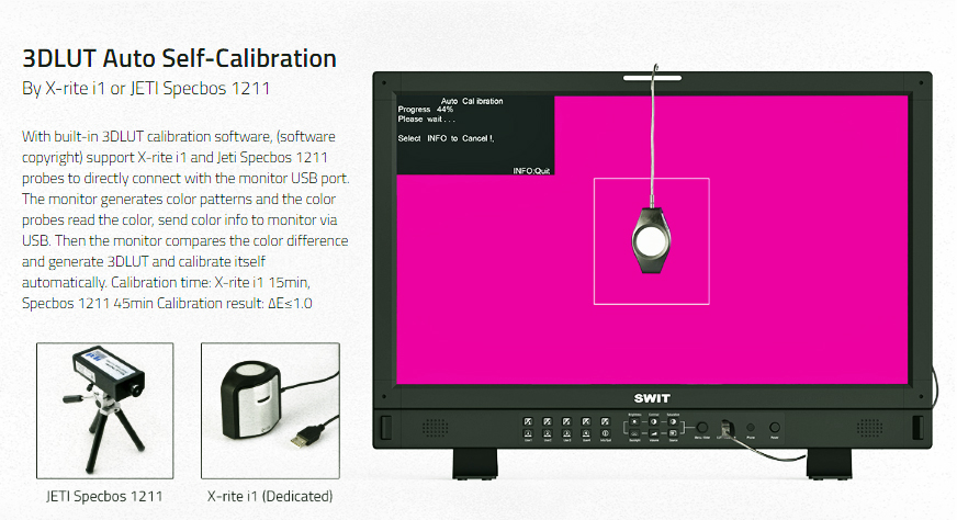 BM-H245 - 23.8" 12G-SDI 4K QD-LED HDR 100%DCI-P3 Zero-Delay professional FHD Monitor with Auto-Calibration