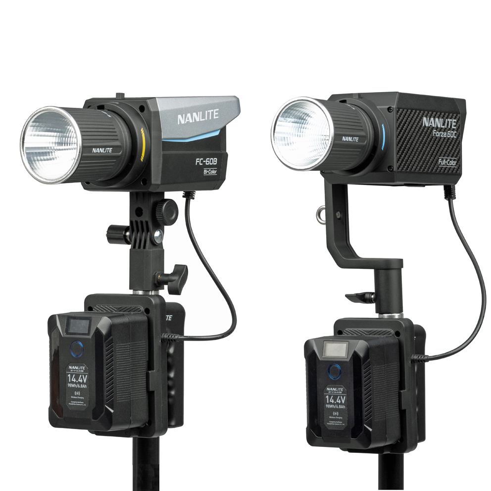 NANLITE Akku-Handgriff BT-BG-V für V-Mount Akkus mit DC-Stecker