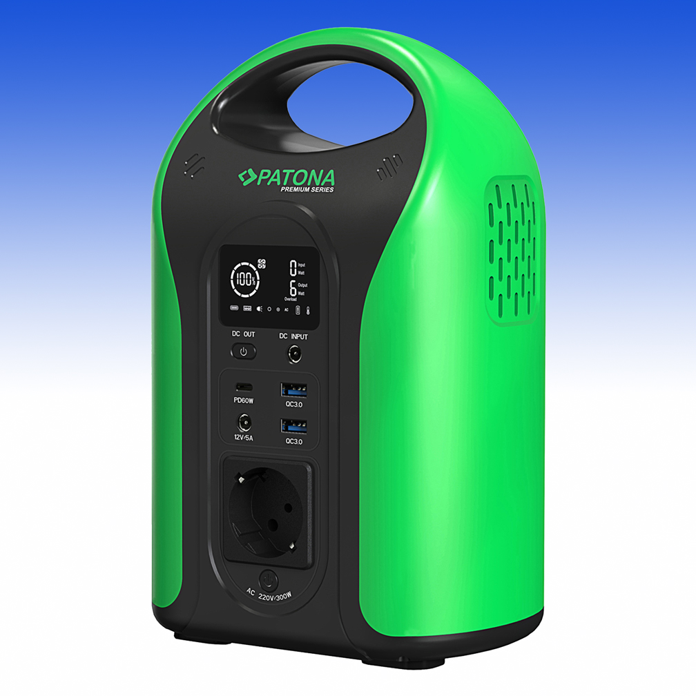 PATONA Premium Powerstation Solargenerator Outdoor 300 / 300W 283Wh PD60W USB5V/3A DC12/5A DC5525