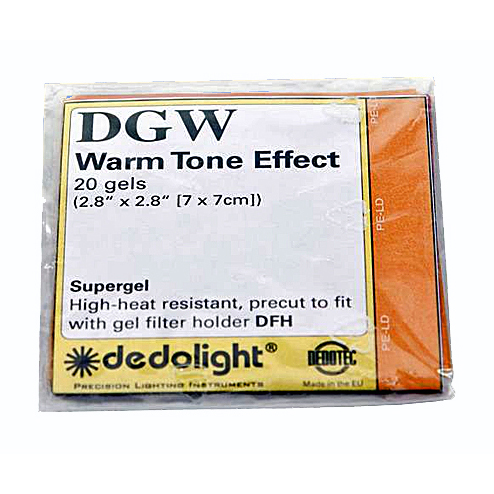 20 Stück hitzeresistente DEDOTEC (Dedolight) Gel-Filter Warmton (DGW) Größe 7 x 7 cm