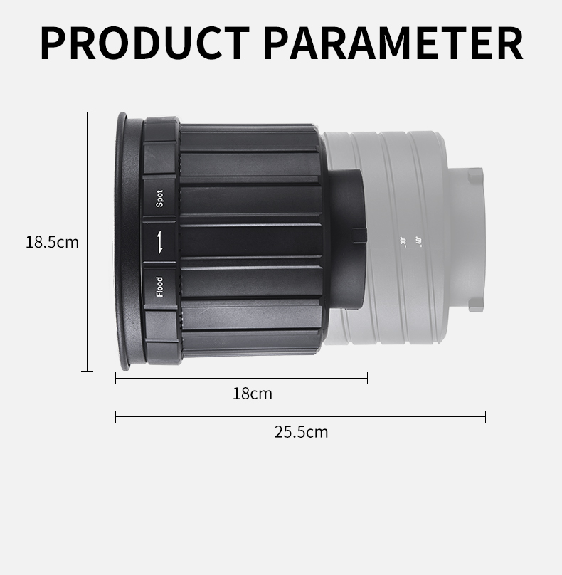 TOLIFO FL-2X Fresnellinse mit Zoom 12° bis 40° und Mini-Bowens Mount TOLIFO FL-2X Fresnellinse mit Zoom 12° bis 40° und Mini-Bowens Mount