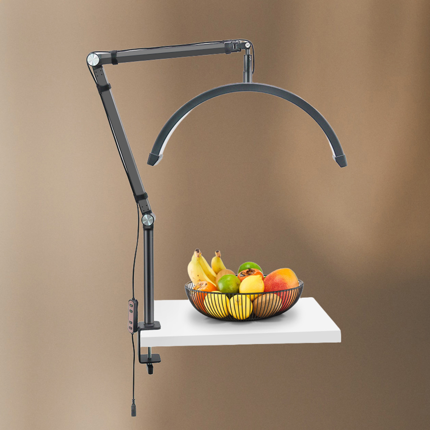 HELIOS HL-180 Halbmond LED-Leuchte für Portraits, Selfies,Vlogger und Stills