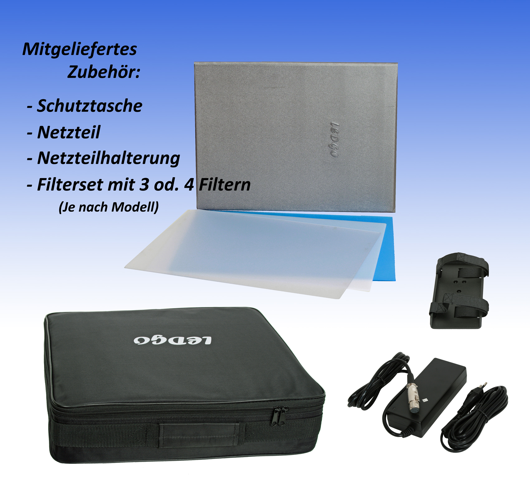 LEDGO LG-1200CSCII Digital Bi-Color LED Leuchte mit Digitaldisplay und V-Mount Akku Adapter - SOLD OUT