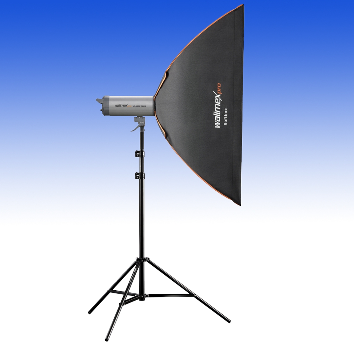 Walimex Rechteck Softbox 80 x 120 für Elinchrom PLUS PRO OL mit Wabengitter (Grid), zusätzlicher Blende und Softboxadapter für Elinchrom 