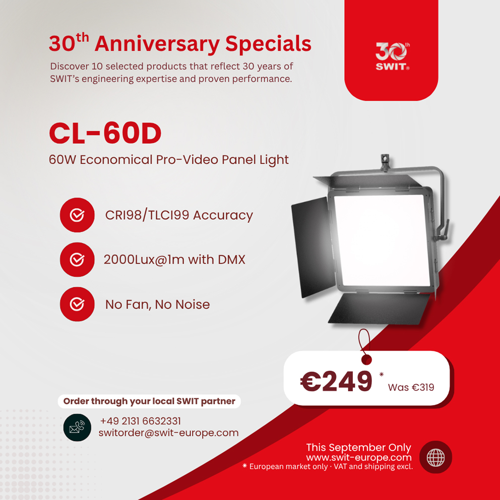SWIT CL-60D Bi-color DMX SMD LED Panel Light 60W 2000Lux 