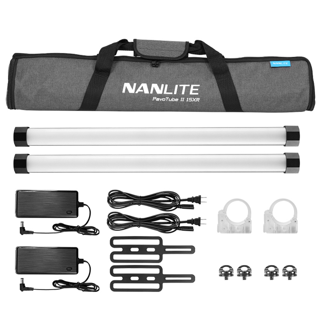 Nanlite PavoTube II 15XR 2Kit Doppelpack mit 2 RGBWW Röhrenleuchten mit LumenRadio CRMX - NEU