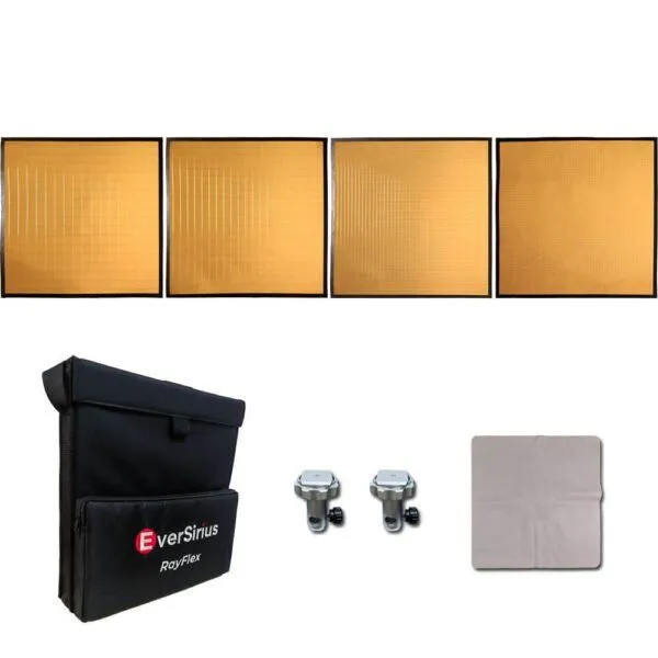 M-45g Kit mit 4 RayFlex Multispiegel-Reflektoren 45 x 45cm in Gold und viel Zubehör - SOFORT LIEFERBAR !