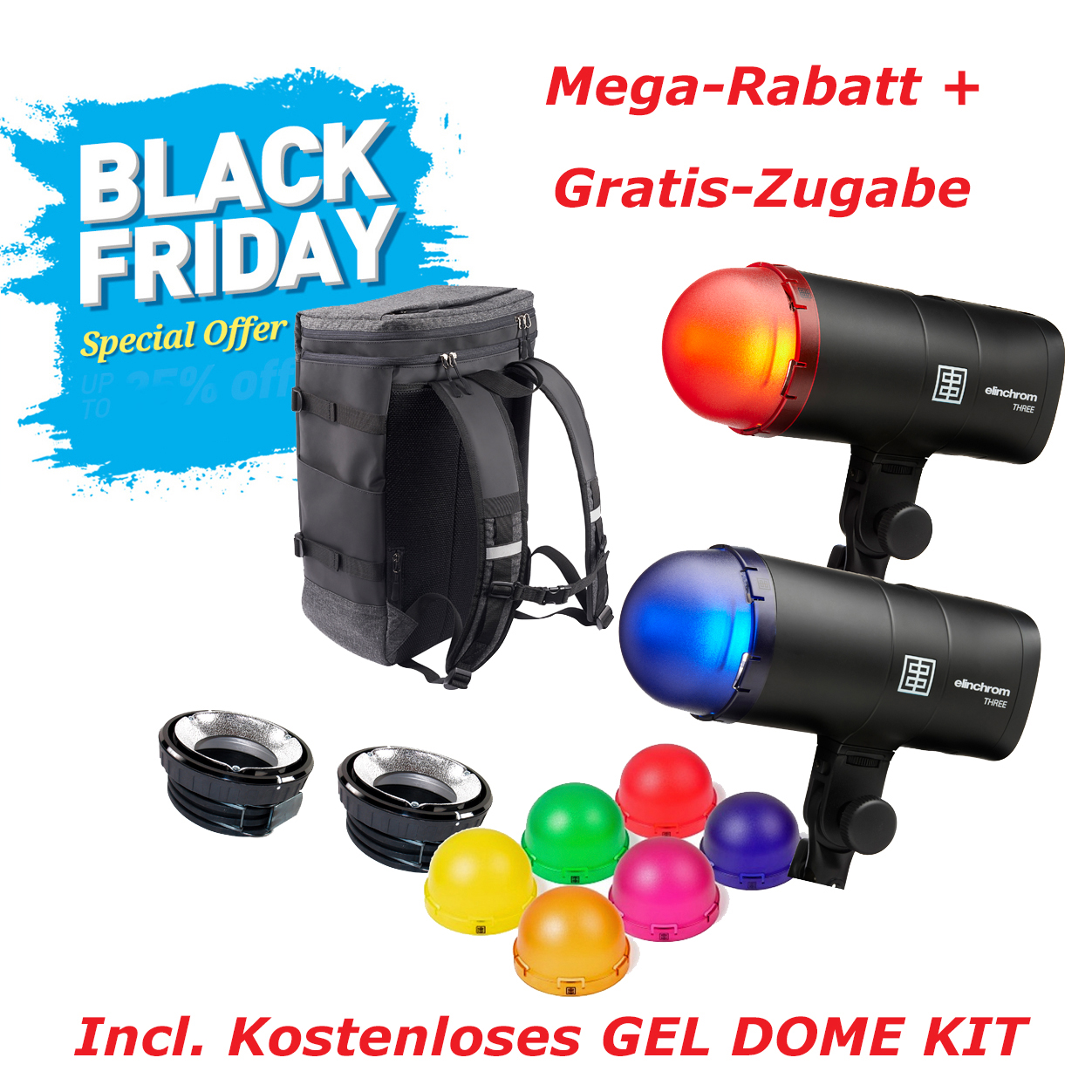 BLACK WEEK OFFER - Elinchrom THREE Off Camera Battery Flash Dual Kit (E20942.2) - SOLANGE VORRAT !