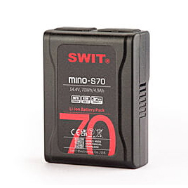 SWIT MINO-S70 USB-C 70-Wh-Mini-Akku, USB-A/USB-C/D-Tap, V-Mount mit 100W Dauerleistung 