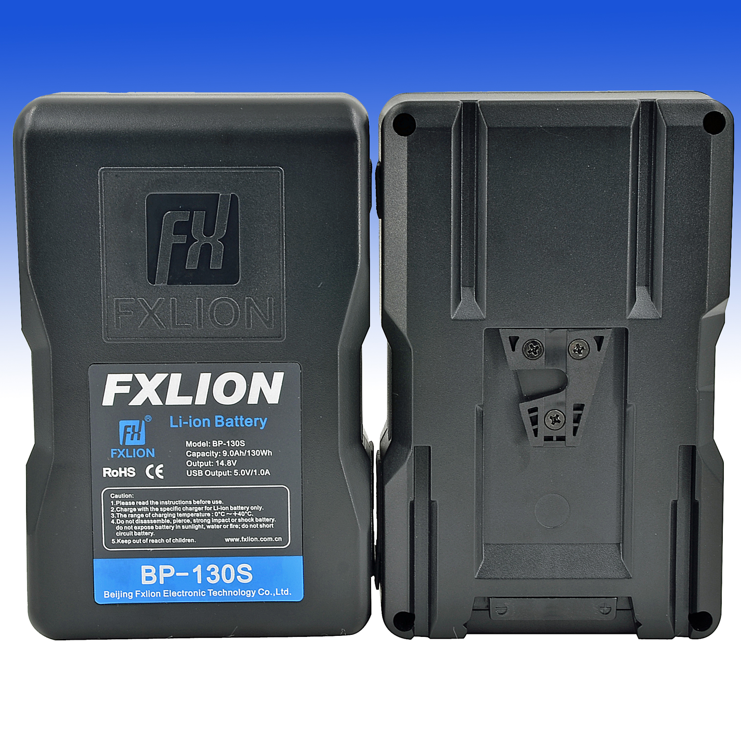 FXLION V-Mount Li-Ionen Akku BP-130S mit 130WH COOL BLACK SERIE