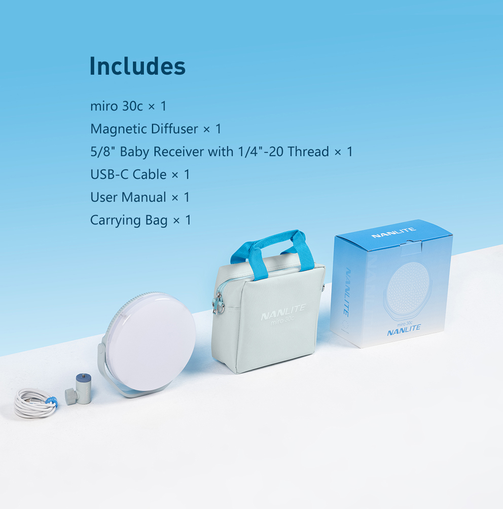 Nanlite MIRO 30C LED Full-color runde Flächenleuchte (NL-MR30C-B) - Ab Oktober Nanlite MIRO 30C LED Full-color runde Flächenleuchte (NL-MR30C-B) - Ab Oktober