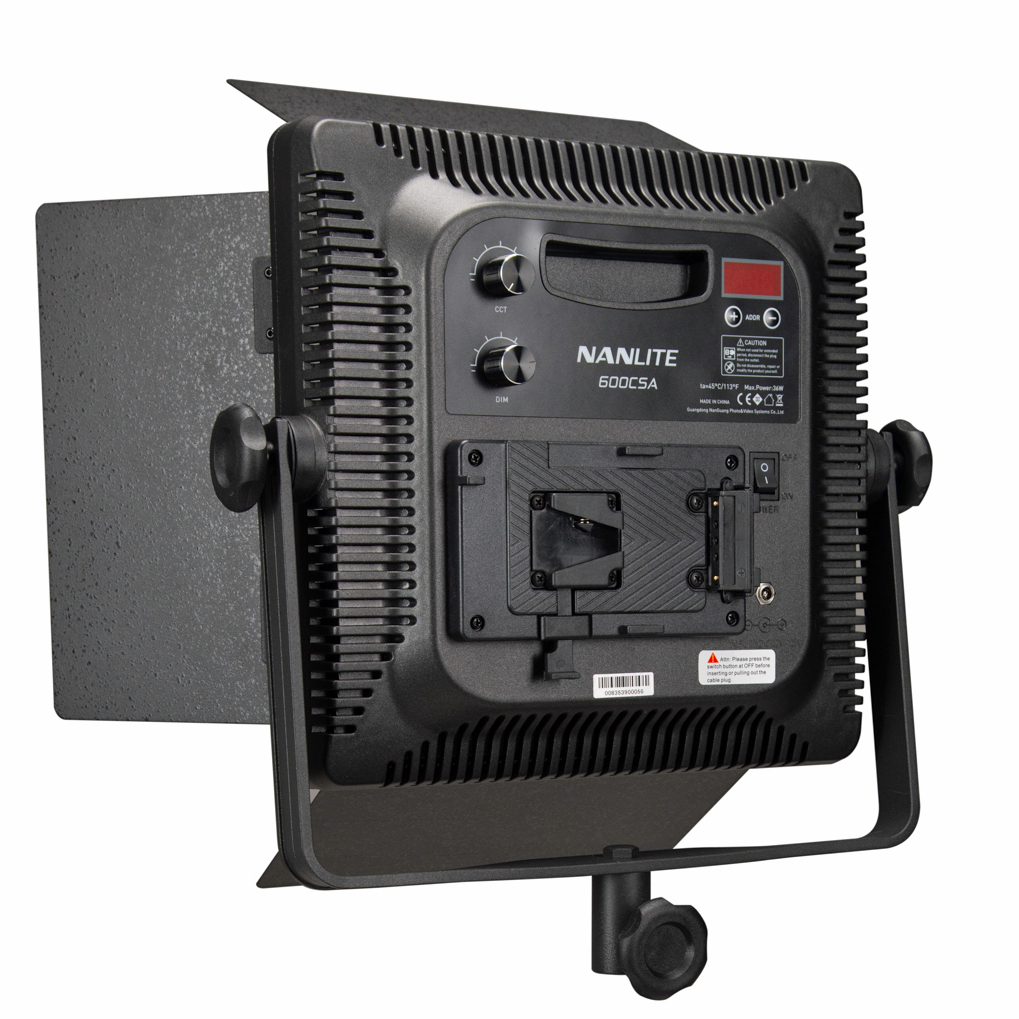 NANLITE Bi-Color LED Panel 600CSA mit Digitaldisplay und V-Mount Akku Adapter (Kaiser 3754)