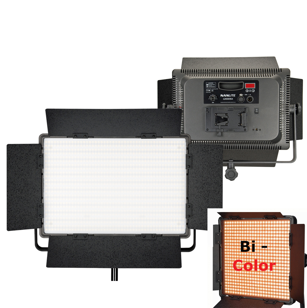 NANLITE Bi-Color LED Panel 1200CSA mit Digitaldisplay und V-Mount Akku Adapter (Kaiser 3756) - LIEFERBAR !