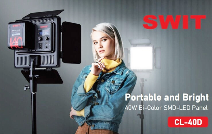 SWIT CL-40D High-Bright Ultra-Portable Easy-Setup Fanless Bi-color Panel Ligh 40W 1150Lux