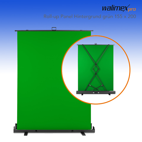 Walimex pro Roll-up Panel Hintergrund Chromakey-Grün 155x200