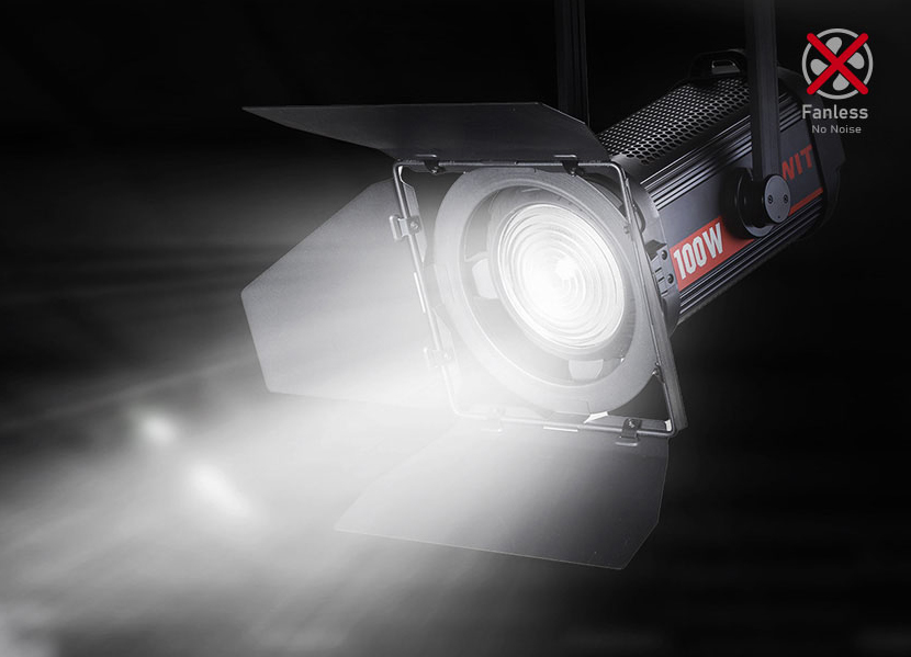 SWIT FL-C100D Lüfterlose 100W Bi-Color LED Fresnel Studioleuchte mit DMX, 12-26° einstellbar