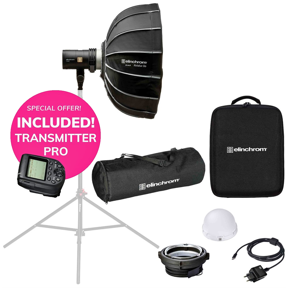 Elinchrom THREE Off Camera Flash Portrait Kit MIT GRATIS-SKYPORT-PRO (E20943.1)