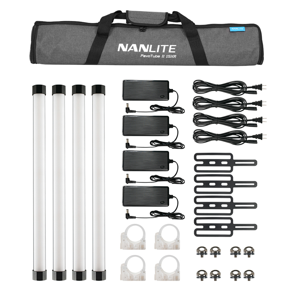 Nanlite PavoTube II 15XR 4Kit Viererpack mit 4 RGBWW Röhrenleuchten mit LumenRadio CRMX - NEU