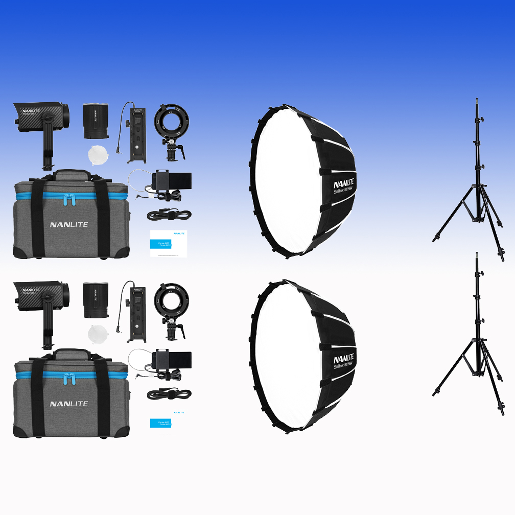 Nanlite Forza 60 II LED dual kit (w/ light stand and softbox) NL-FZ60II-K2