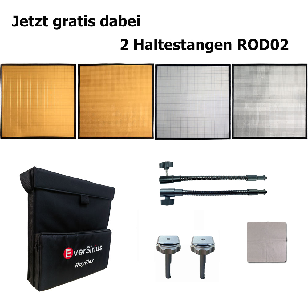 M-45b Kit EverSirius RayFlex Multispiegel-Reflektoren - 4 Multi-mirror flexible reflectors 45x45 - INCL.RODO2 Haltestab