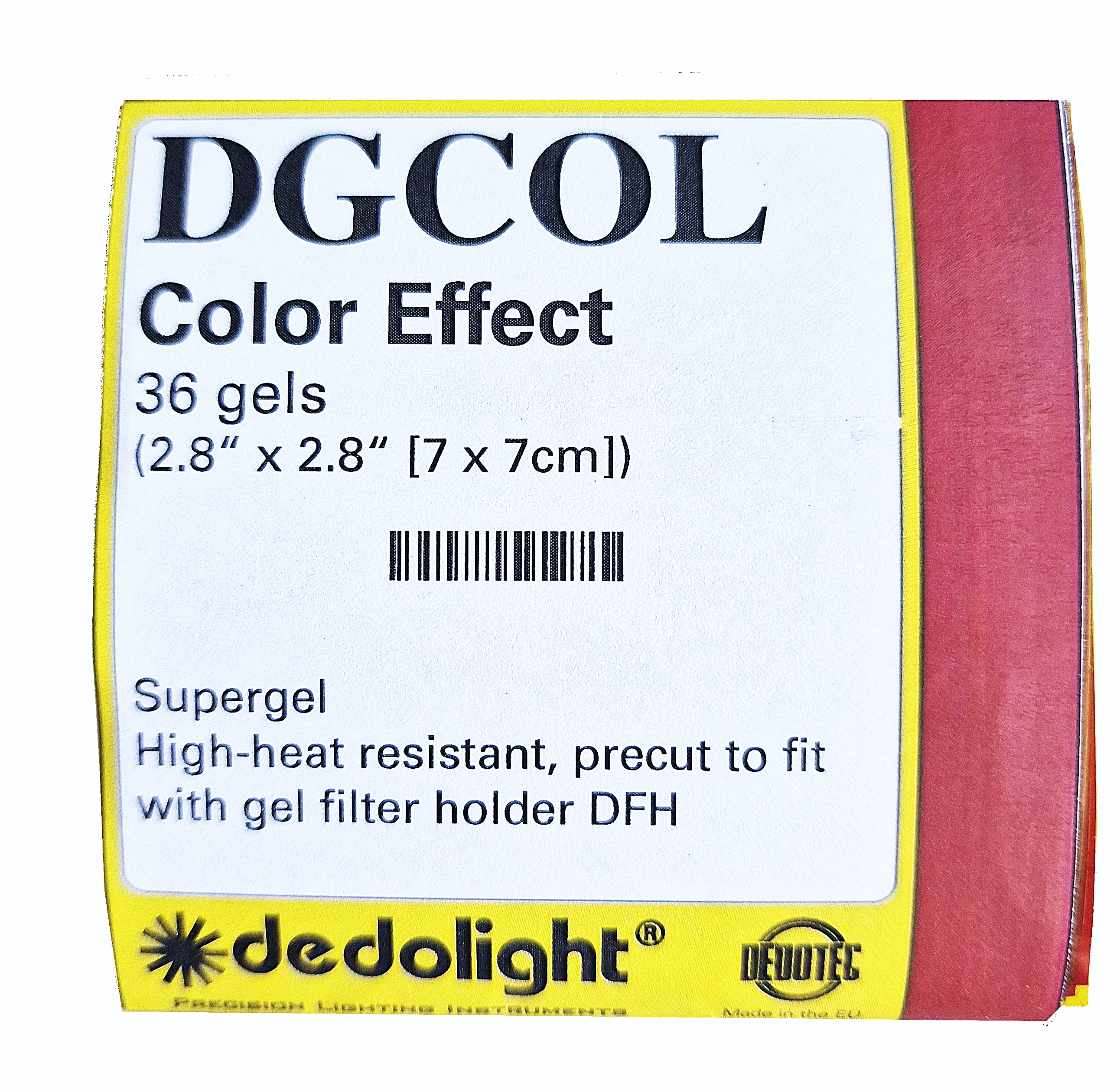  36 Stück hitzeresistente DEDOTEC (Dedolight) Color Effekt Gel-Filter (DGCOL) Größe 7 x 7 cm