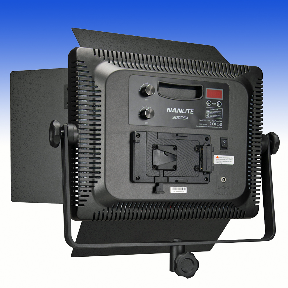 NANLITE Bi-Color LED Panel 900CSA mit Digitaldisplay und V-Mount Akku Adapter (Kaiser 3755)