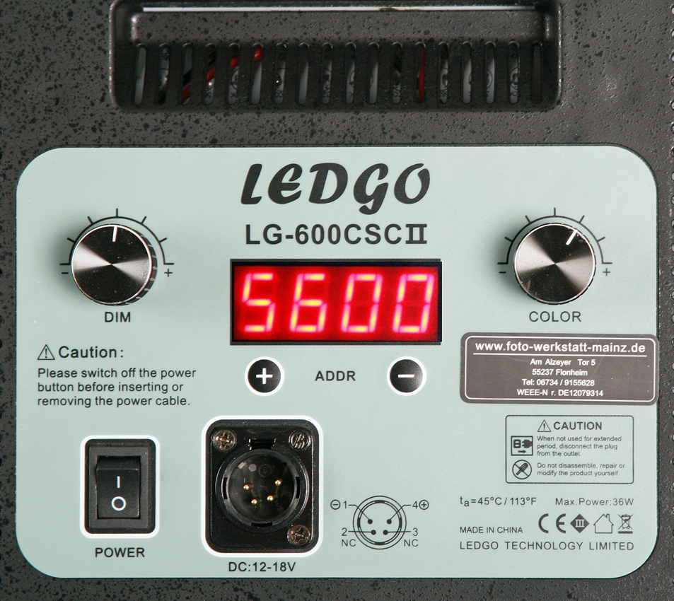 2 LEDGO LG-600CSCII DIGITAL Bi-Color LED-Leuchten im Spar-Bundle mit Stativen 100 - 288 cm