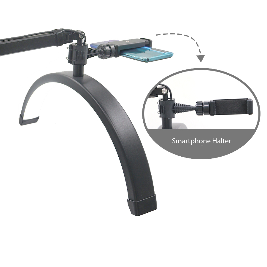 HELIOS HL-180 Halbmond LED-Leuchte für Portraits, Selfies,Vlogger und Stills