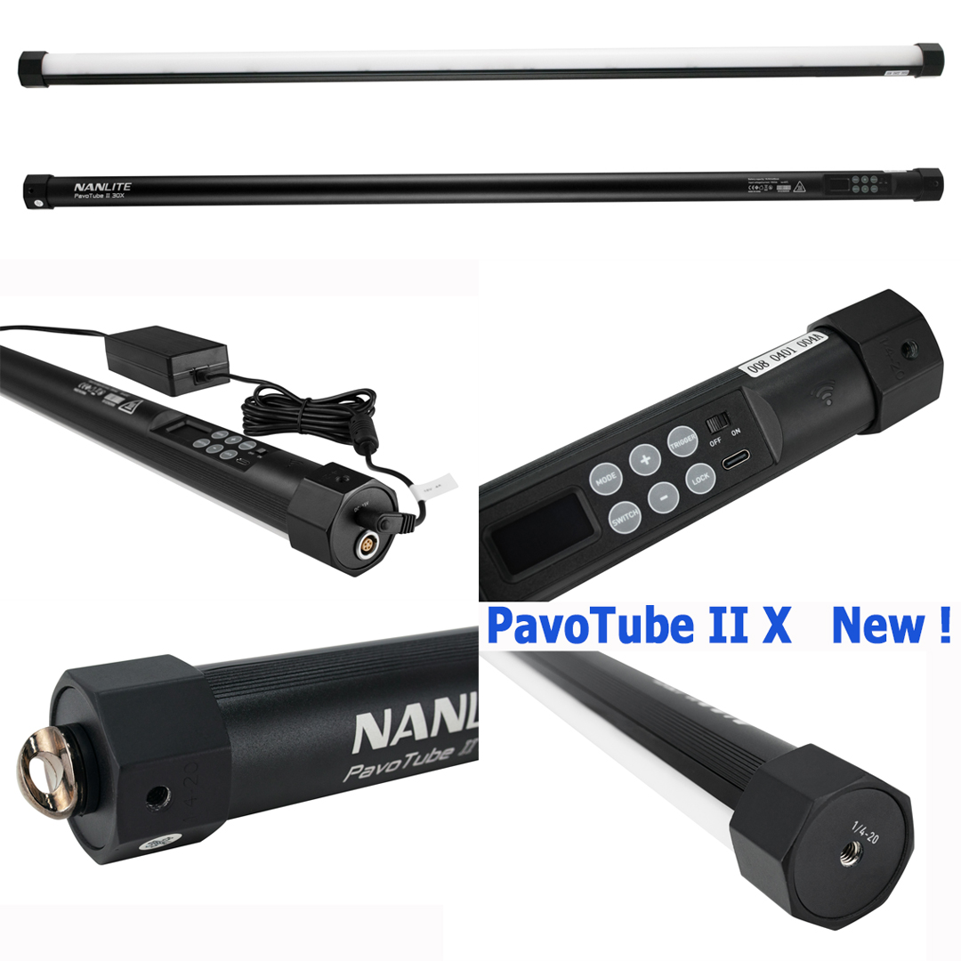 Nanlite PavoTube II 30X 4KIT mit 4 RGBWW Farbeffekt Röhrenleuchten (mit Batterie) 
