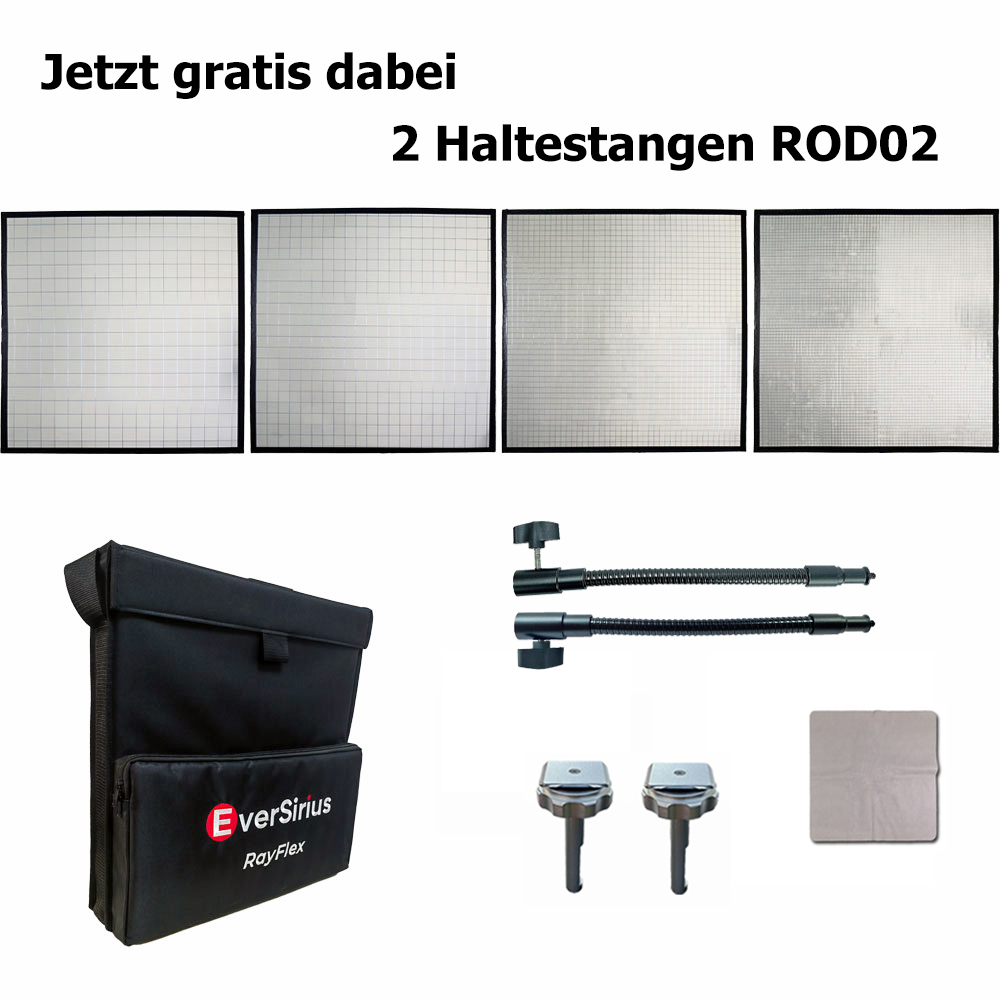 M-45s Kit EverSirius RayFlex Multispiegel-Reflektoren - 4 Multi-mirror flexible reflectors 45x45 - INCL.RODO2 Haltestab
