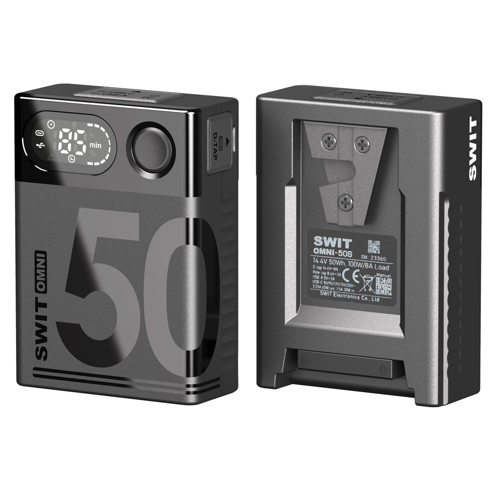 SWIT OMNI-50S 50Wh USB-C Info Pocket V-mount Battery mit 100W Dauerleistung