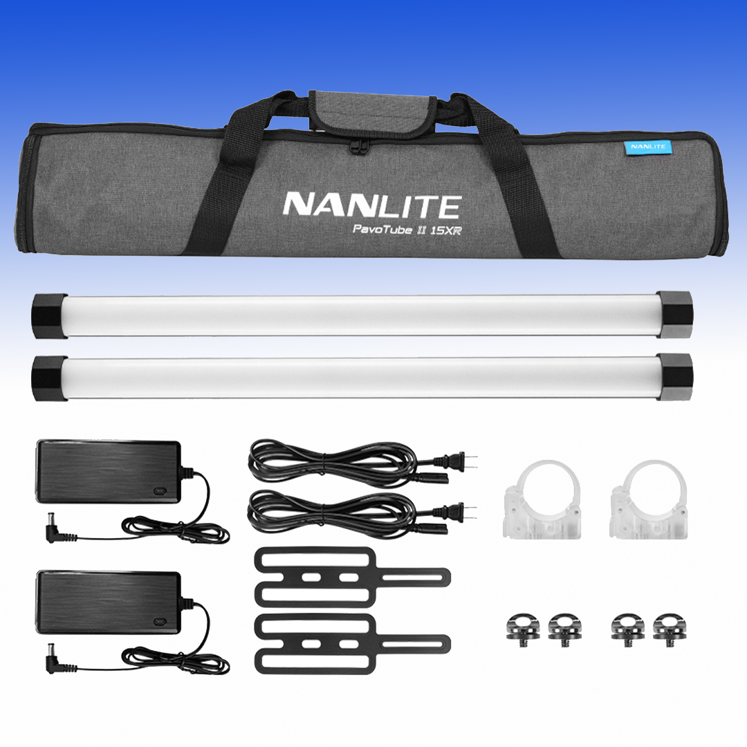 Nanlite PavoTube II 15XR 2Kit Doppelpack mit 2 RGBWW Röhrenleuchten mit LumenRadio CRMX - NEU
