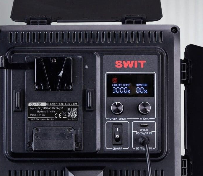 SWIT CL-40D High-Bright Ultra-Portable Easy-Setup Fanless Bi-color Panel Ligh 40W 1150Lux